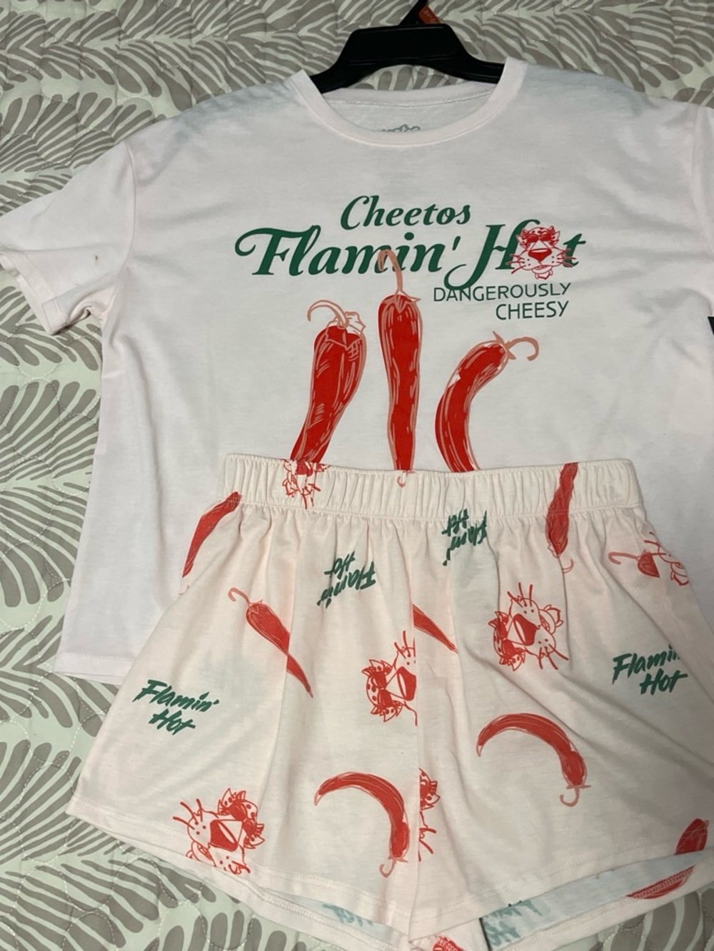 Flamin' Hot Kids White & Red Pajama Set
